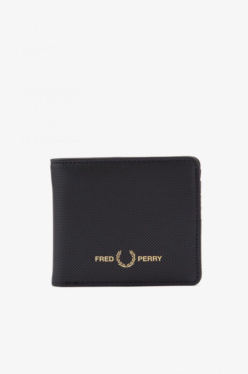 Black Fred Perry Piqué Texturd Billfold Men\'s Bags | PH 1051TCEV